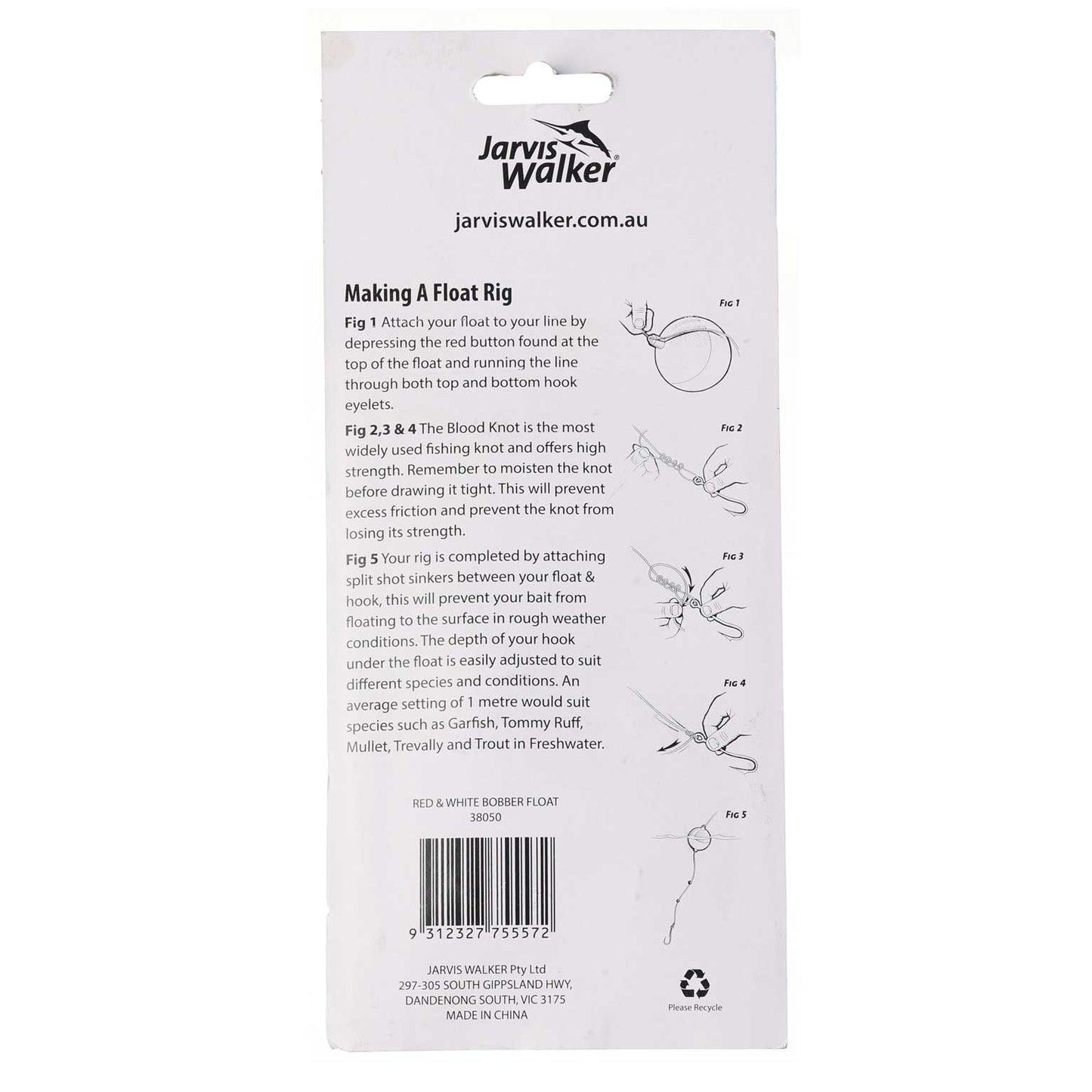 Jarvis Walker Red and White Floats Pack