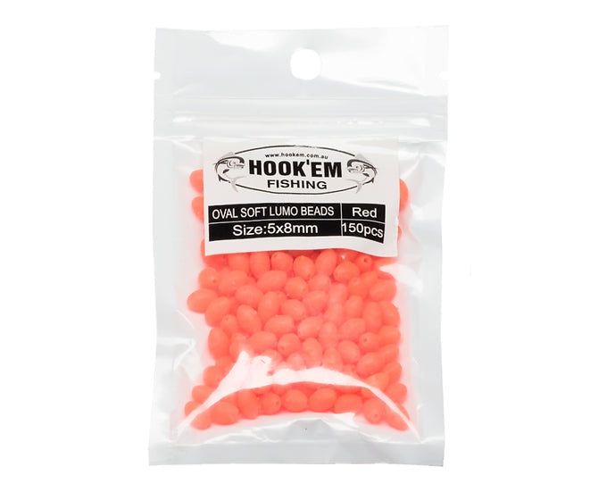 Hook'em Fishing Red Lumo Beads