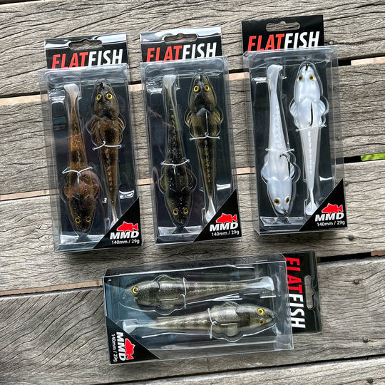 Flatfish Rigs MMD FlatFish 140mm Soft Plastic Flathead Lure - Ghost – Bait Master ...