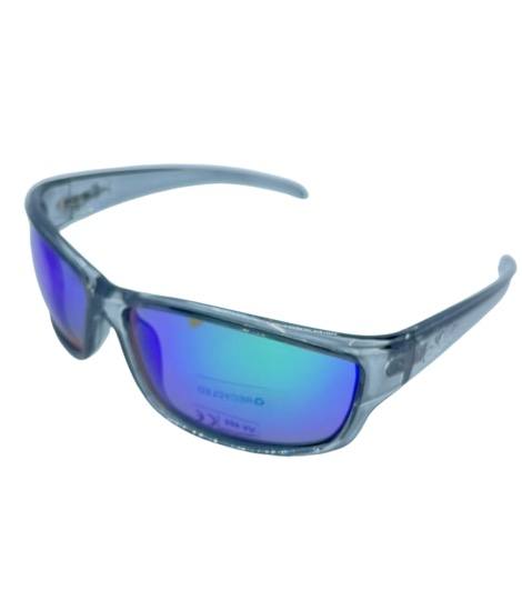 INSALT Recycled Eyewear Mission Polarised UV Sunglasses - Grey Frame/Blue Lens
