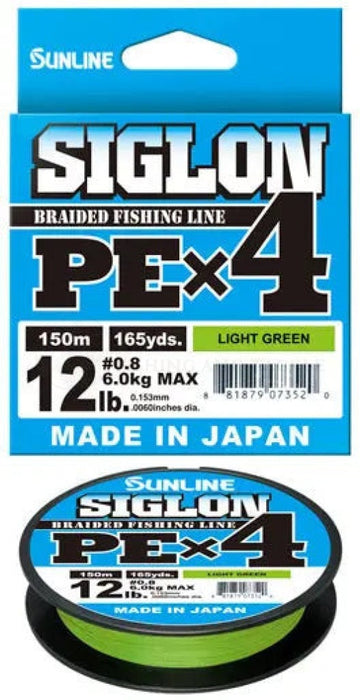 Sunline Siglon PEx4 Braided Fishing Line 300m Light Green — Bait Master  Fishing and Tackle